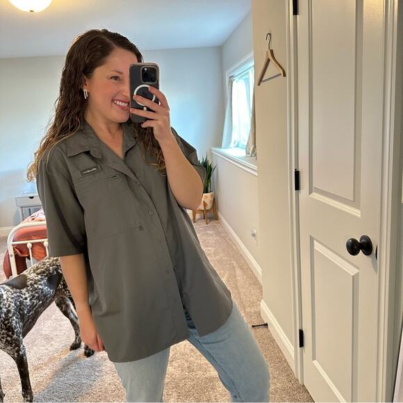 Eddie Bauer Gray Fisherman Top Large - Picture 4 of 11